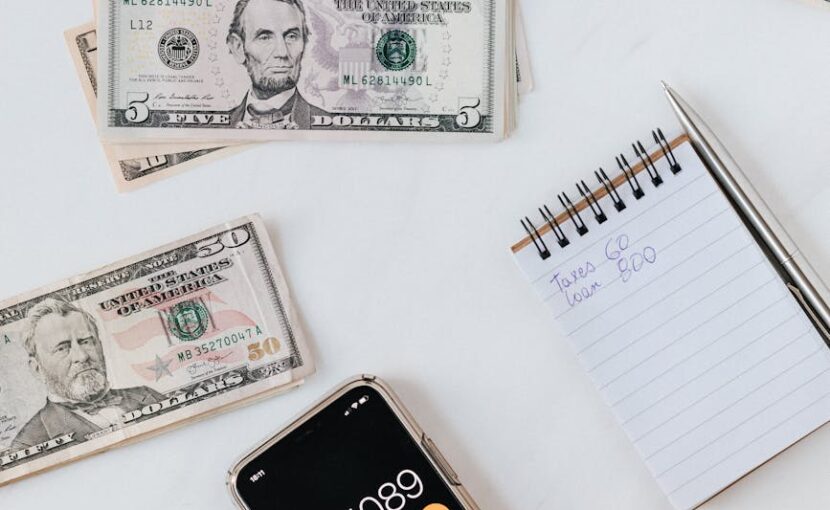 crop anonymous person calculating profit on smartphone calculator near banknotes