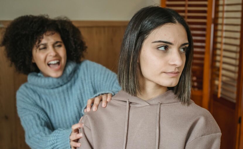 multiethnic irritated women having fight