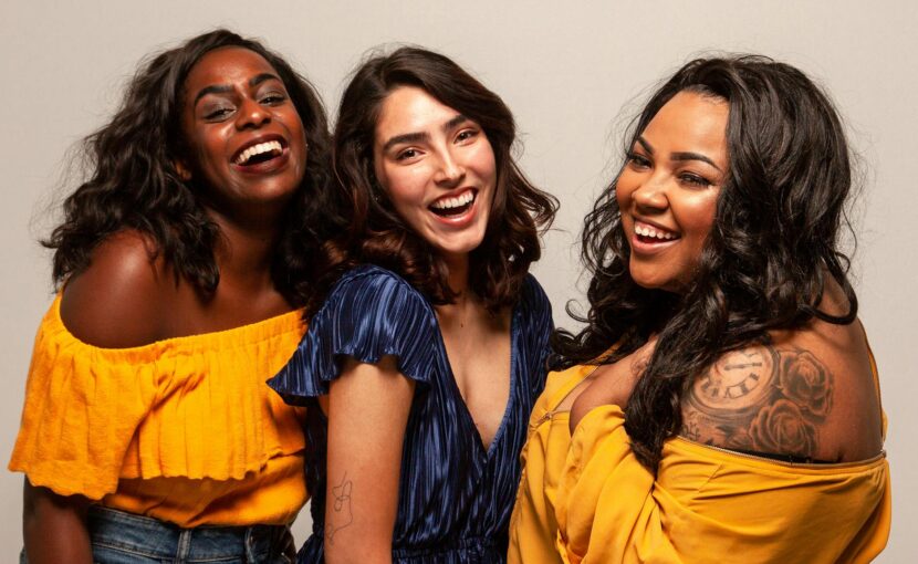 three women smiling