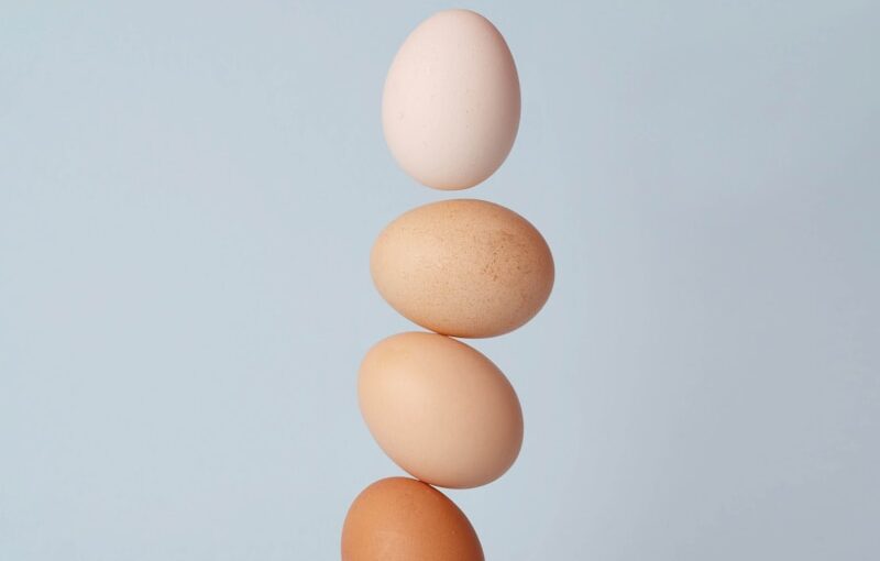 brown and white eggs